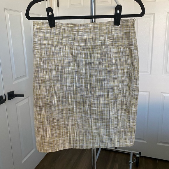 The Limited Yellow White Tan Pencil Skirt Size 6 - Picture 3 of 11